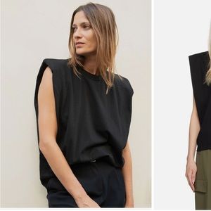 Frankie shop Eva padded tee in black